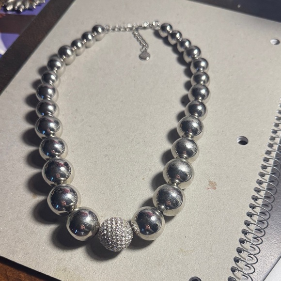 Alfani Jewelry - Alfani Shimmering Silver Beaded Necklace